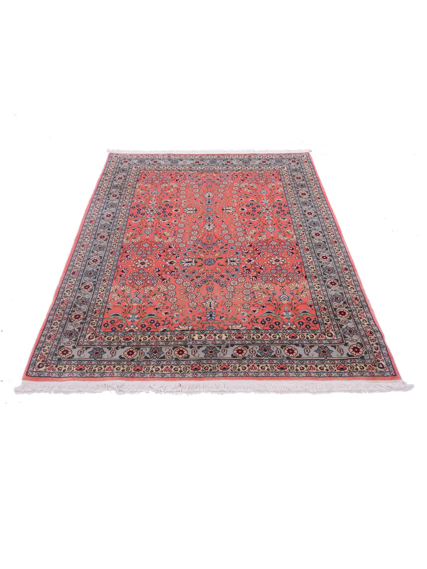 Hereke Pink Silver 4.3x5.9 Hand Knotted Rug
