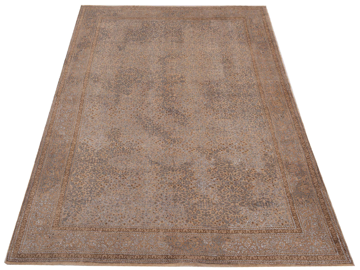 Vintage Beige 6.5x9.4 Hand Knotted Rug