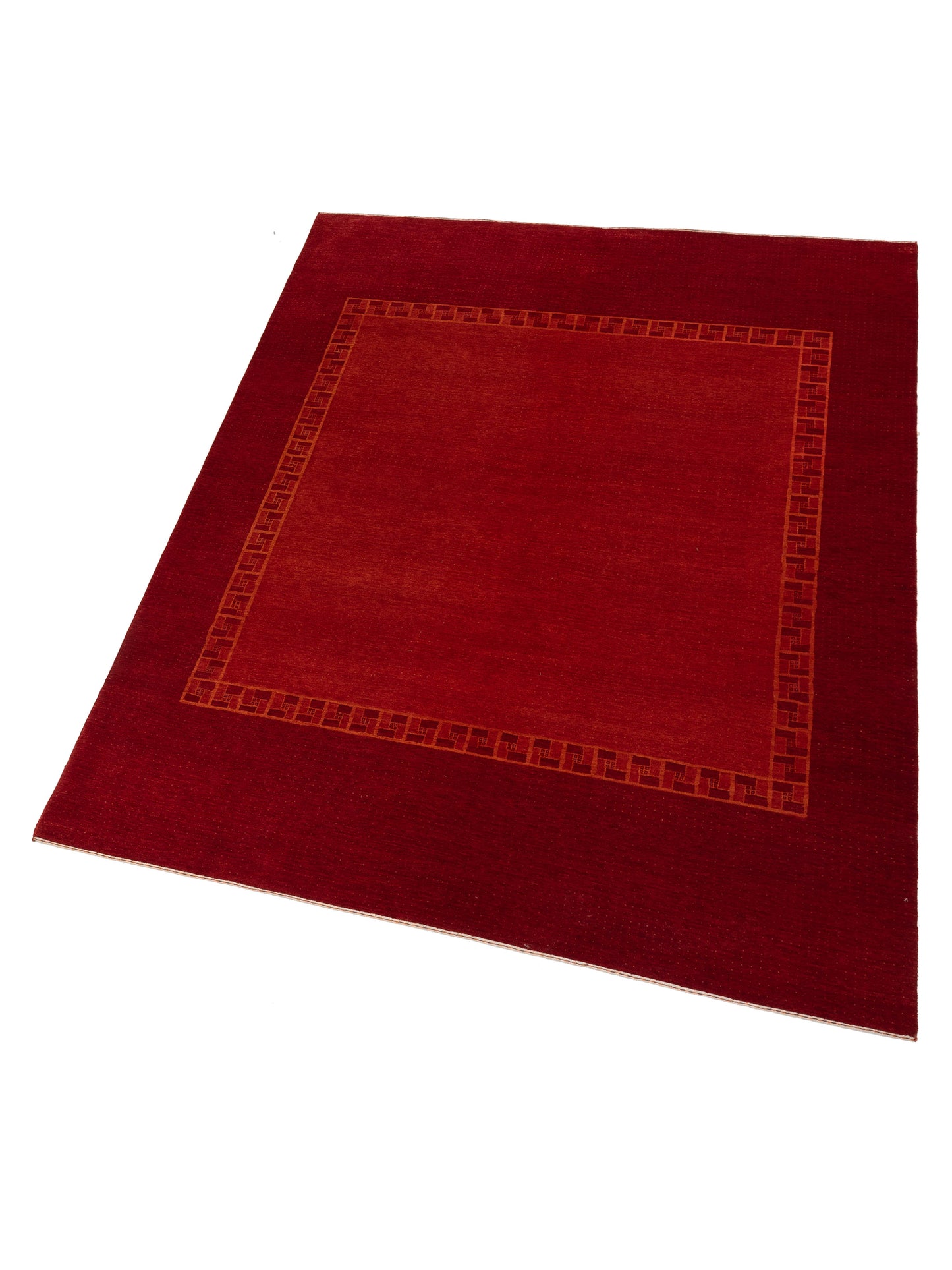 Tenzari Red 7.9x9.8 Hand Knotted Rug