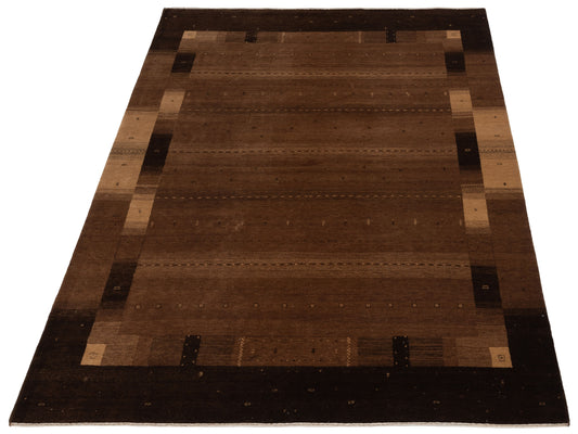 Tenzari Brown 7.7x9.3 Hand Knotted Rug