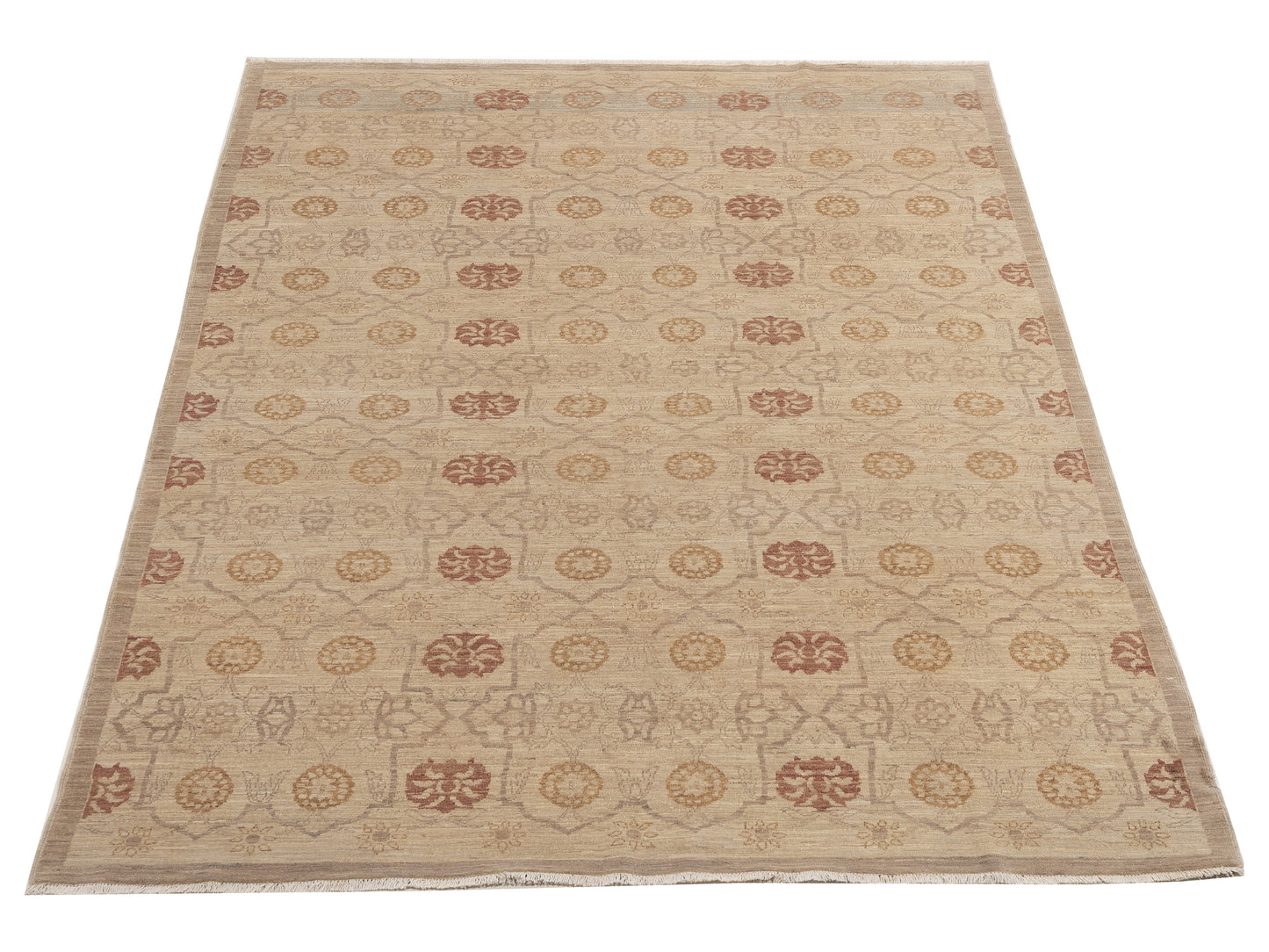 Lailora Beige Silver 6.1x8.8 Hand Knotted Rug