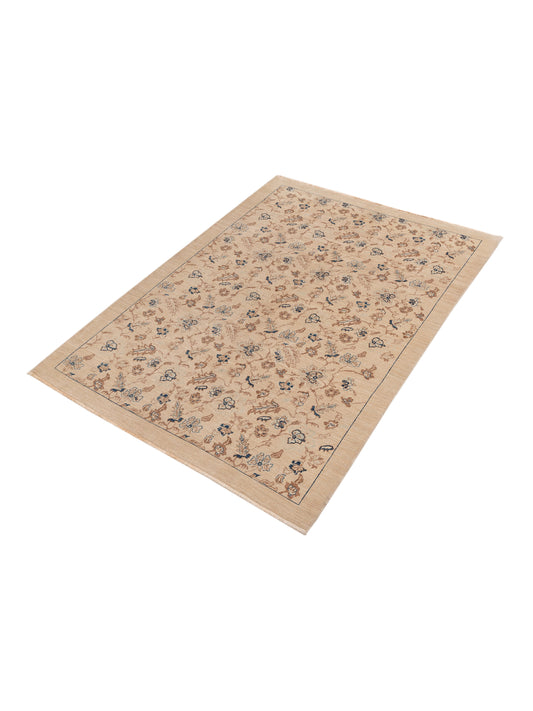 Lailora Beige Beige 6.2x8.9 Hand Knotted Rug