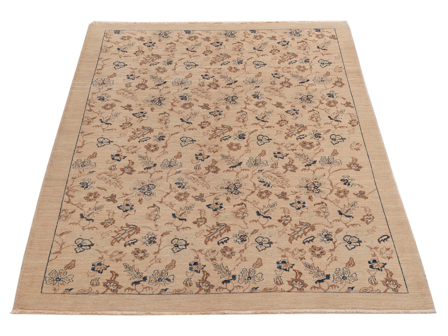 Lailora Beige Beige 6.2x8.9 Hand Knotted Rug