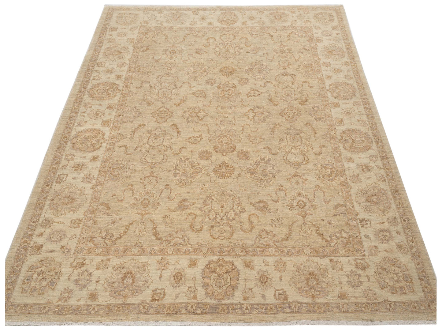 Lailora Silver Ivory 8.1x9.7 Hand Knotted Rug