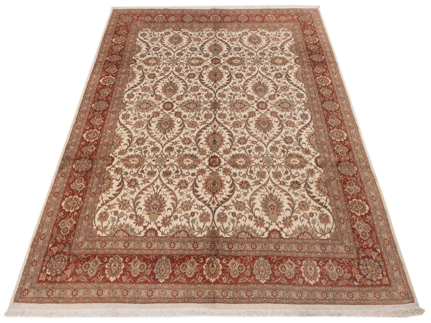 Artalya Ivory Brick 8.1x9.11 Hand Knotted Rug