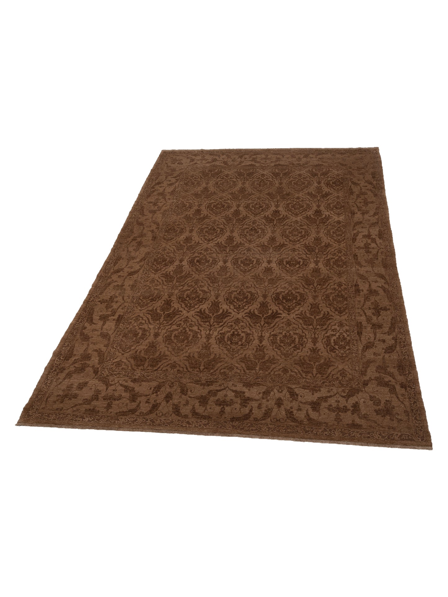 Defnera Dark Brown Brown 10.3x13.10 Hand Knotted Rug