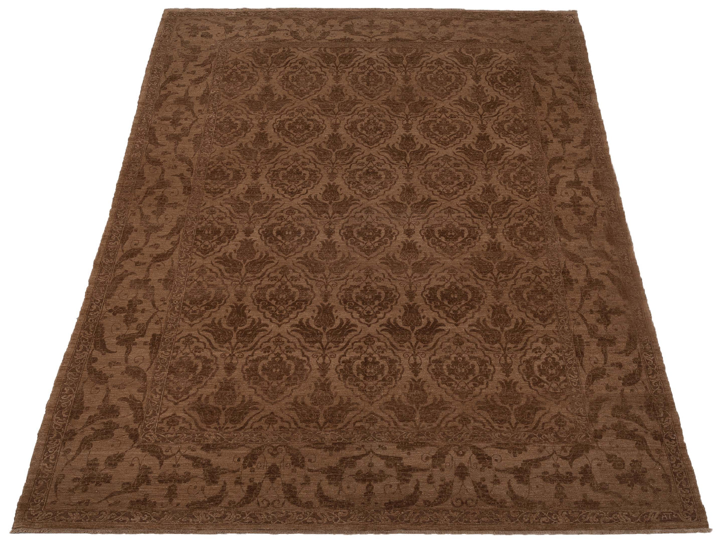 Defnera Dark Brown Brown 10.3x13.10 Hand Knotted Rug