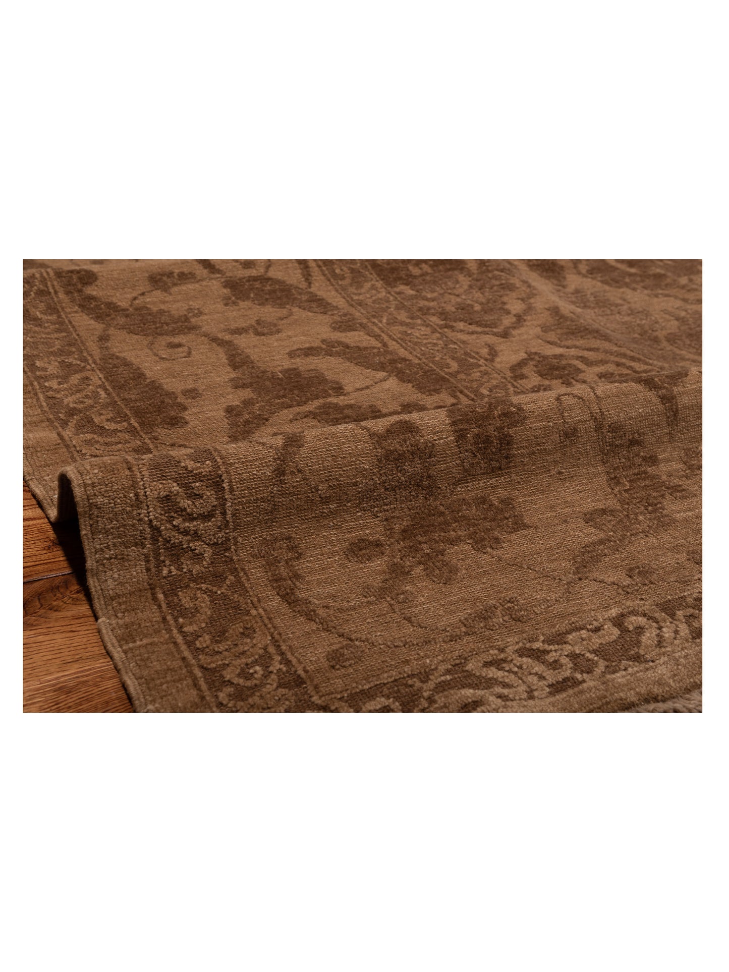 Defnera Dark Brown Brown 10.3x13.10 Hand Knotted Rug