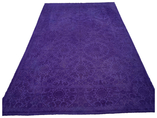 Rechromia Purple Purple 10.4x13.5 Hand Knotted Rug