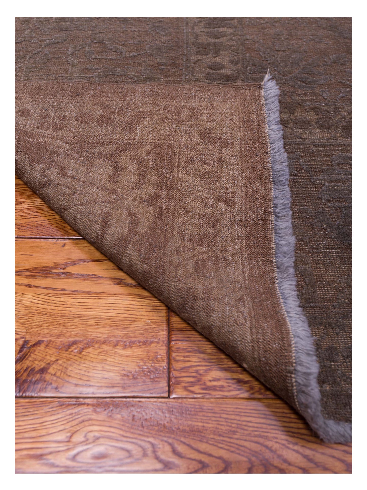 Rechromia Brown Gray 10.3x13.6 Hand Knotted Rug