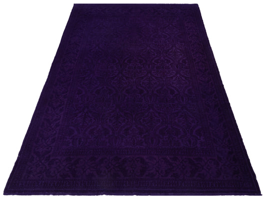 Rechromia Purple Purple 10.4x13.5 Hand Knotted Rug