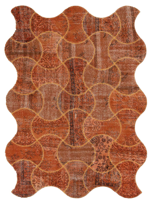 Pasha Turkish Vestige Patchwork  Orange  Contemporary