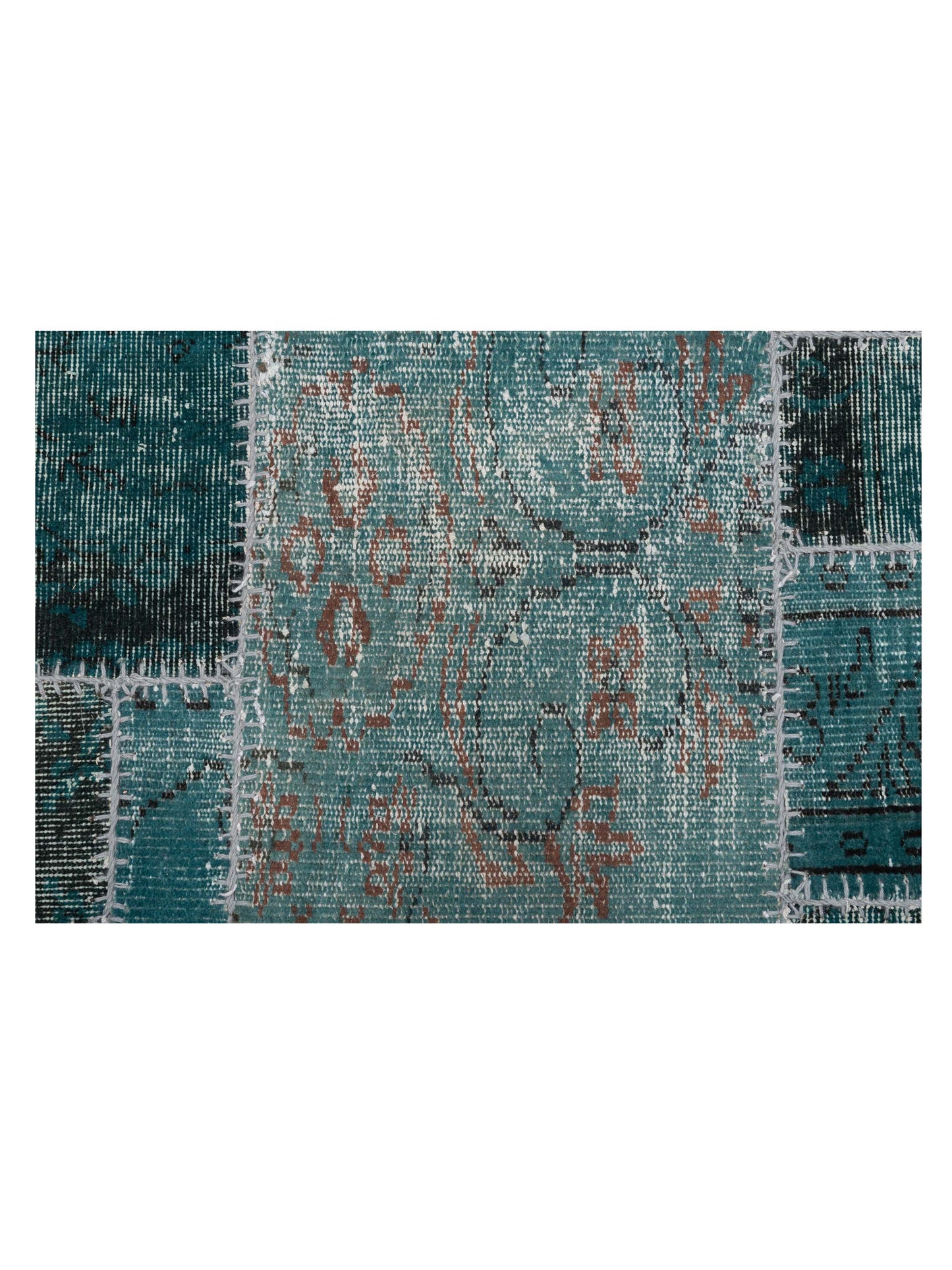 Patchwork Green 10.9x14.9 Hand Knotted Rug