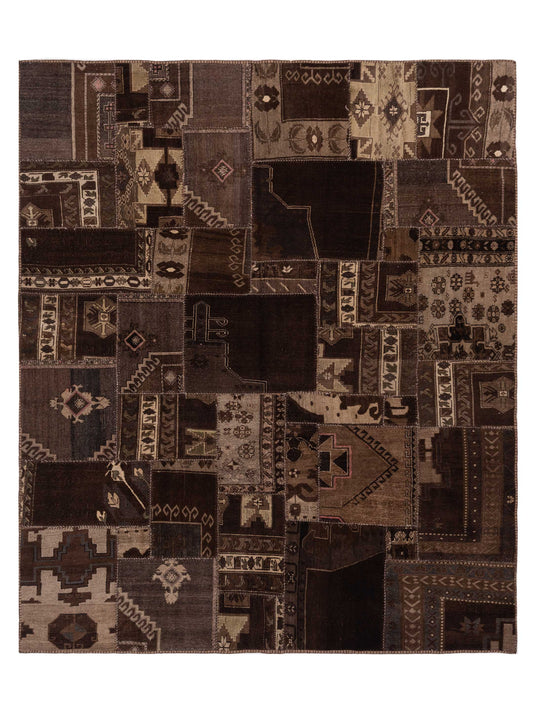 Pasha Turkish Vestige Patchwork  Dark Brown  Contemporary