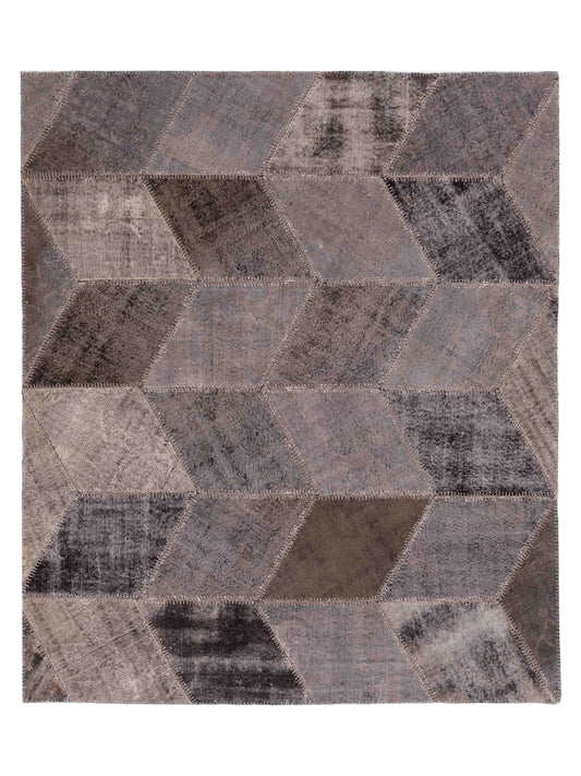 Pasha Turkish Vestige Patchwork  Gray  Contemporary