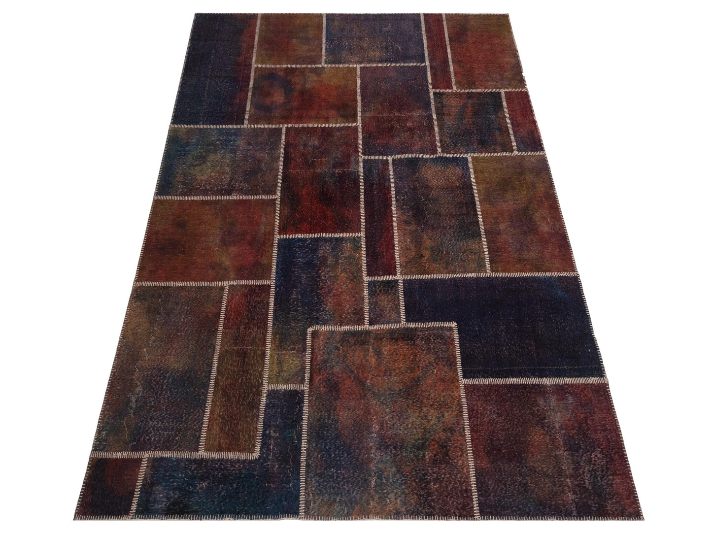 Patchwork Multi 8x9.10 Hand Knotted Rug