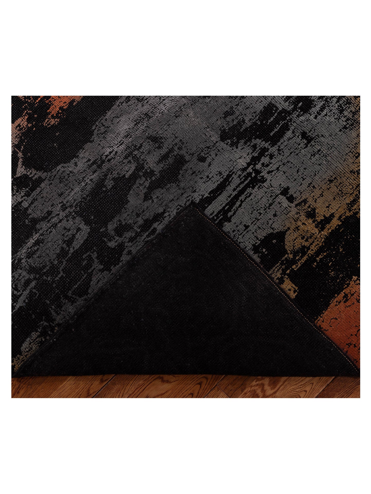 Vintage Black 6.11x7.4 Hand Knotted Rug