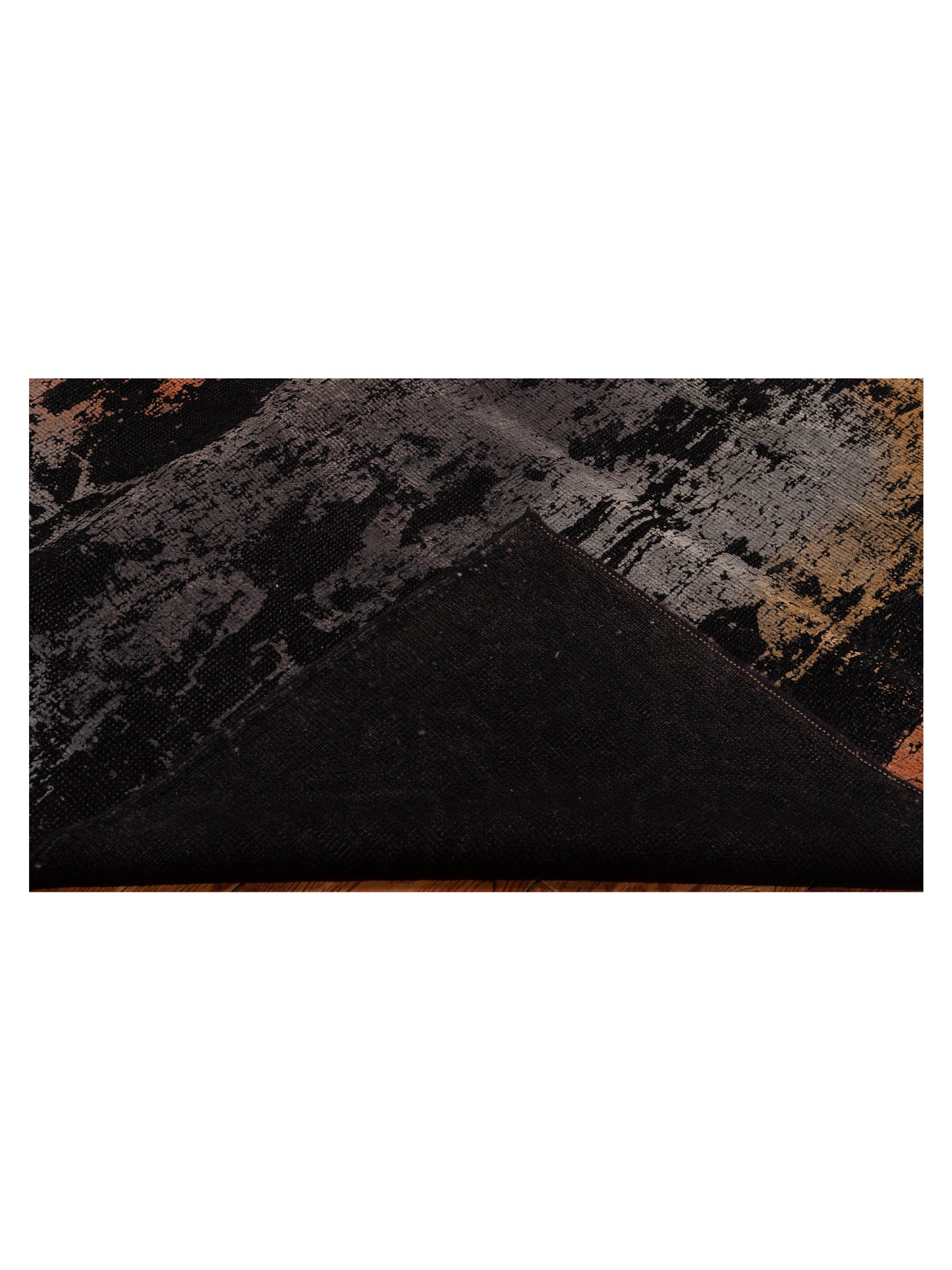 Vintage Black 6.11x7.4 Hand Knotted Rug