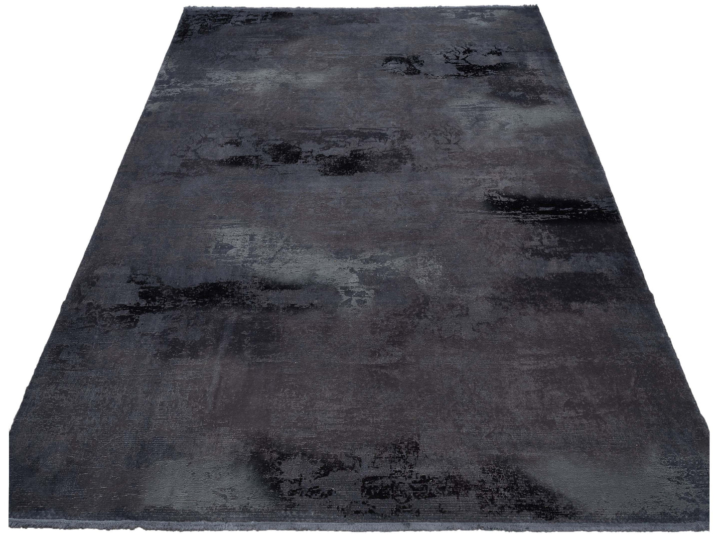 Vintage Dark Gray 9.6x12 Hand Knotted Rug