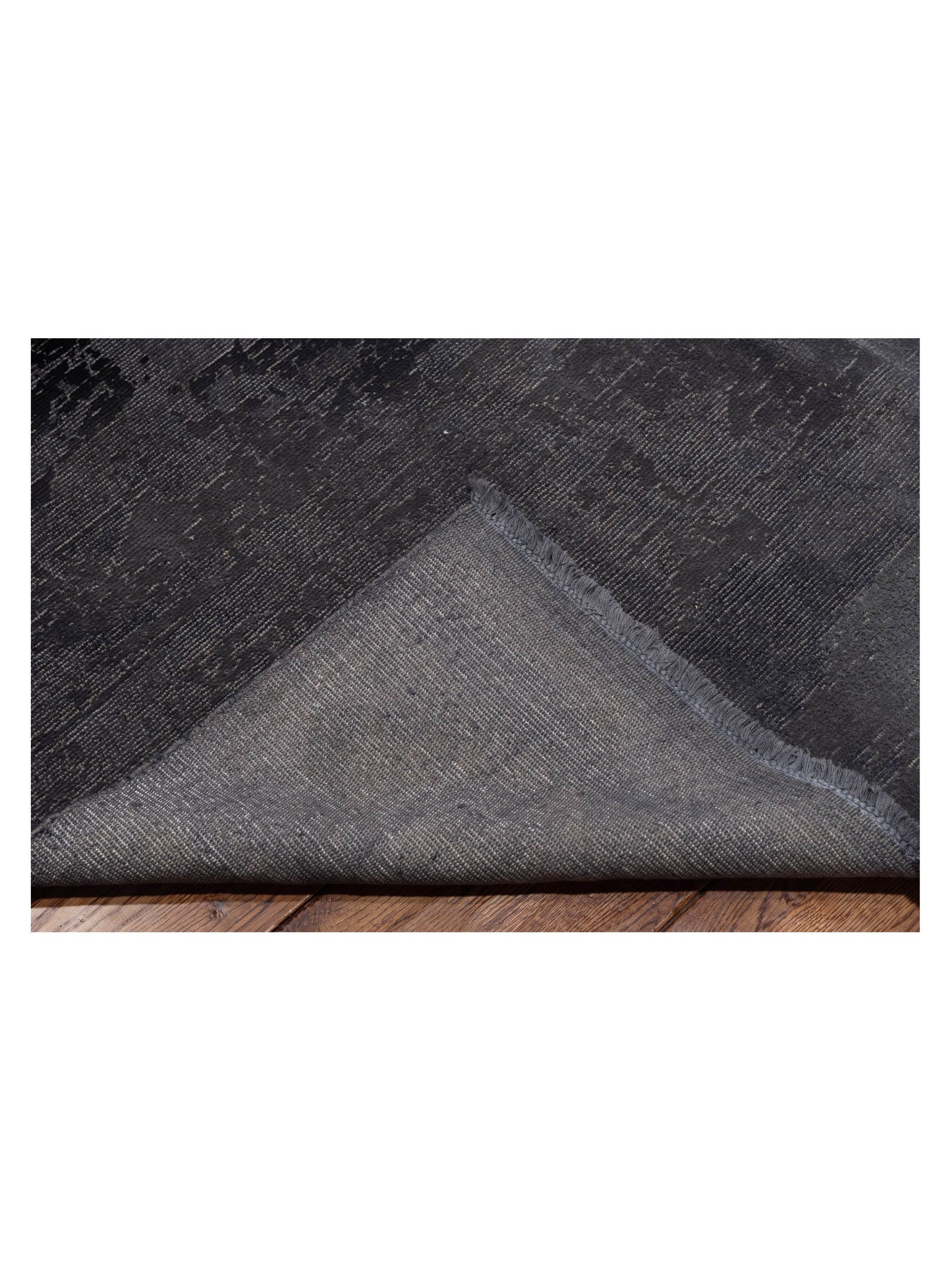 Vintage Dark Gray 9.6x12 Hand Knotted Rug