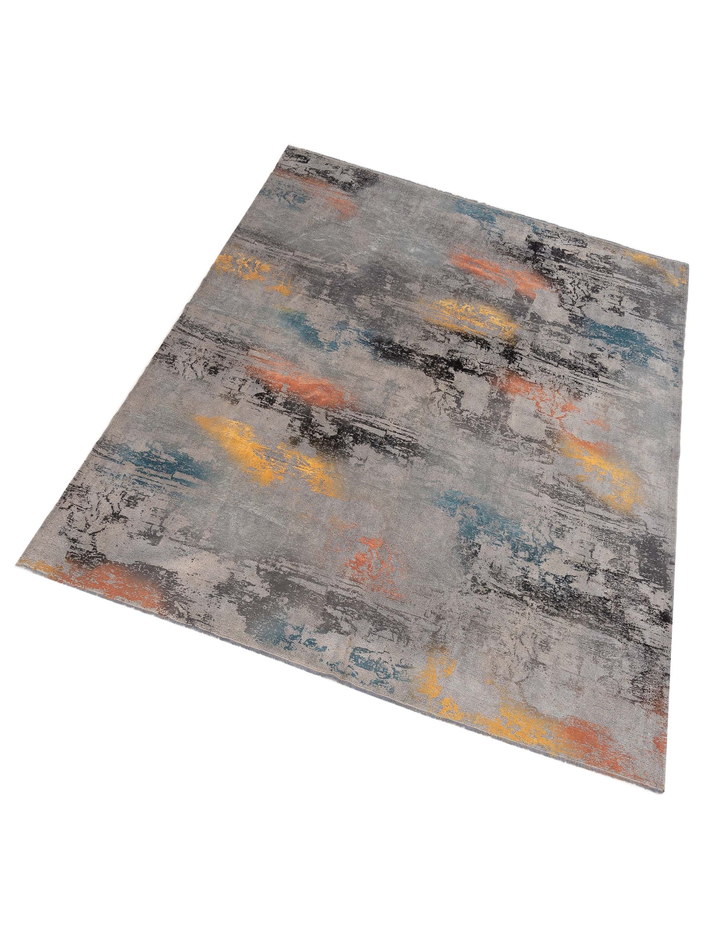 Vintage Gray 9.4x10.3 Hand Knotted Rug