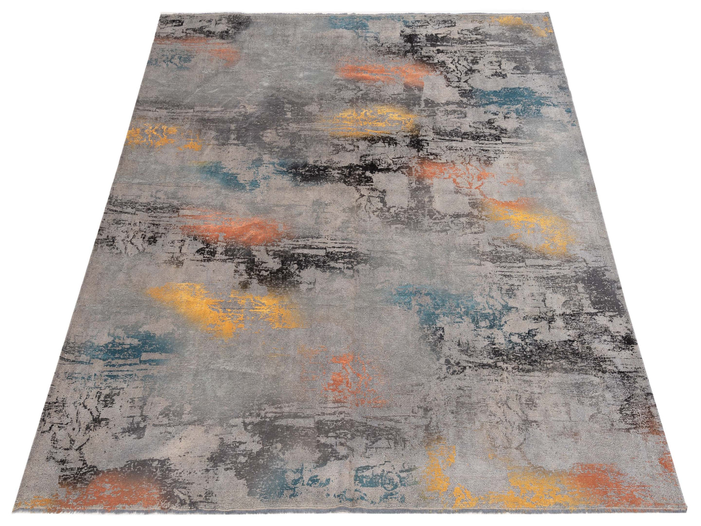 Vintage Gray 9.4x10.3 Hand Knotted Rug