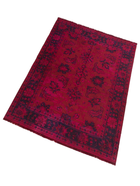 Vintage Red Red 6.6x8.7 Hand Knotted Rug