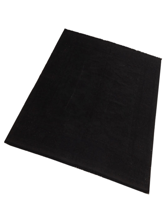 Vintage Black 6.7x6.9 Hand Knotted Rug