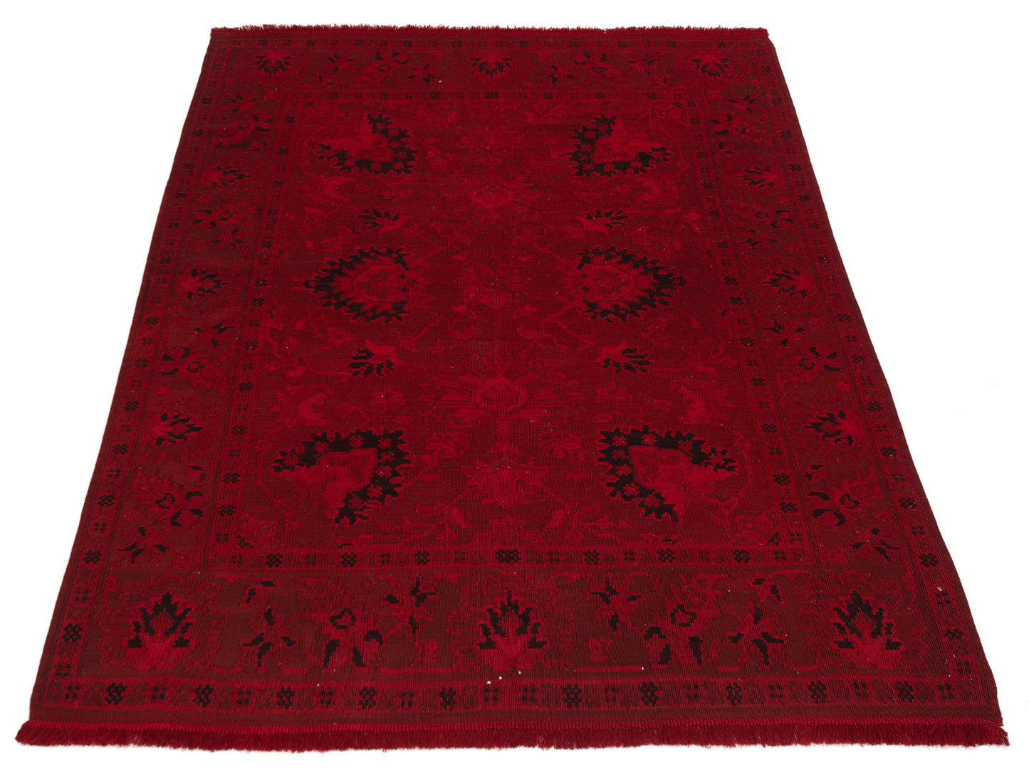 Vintage Red 5.9x7.10 Hand Knotted Rug