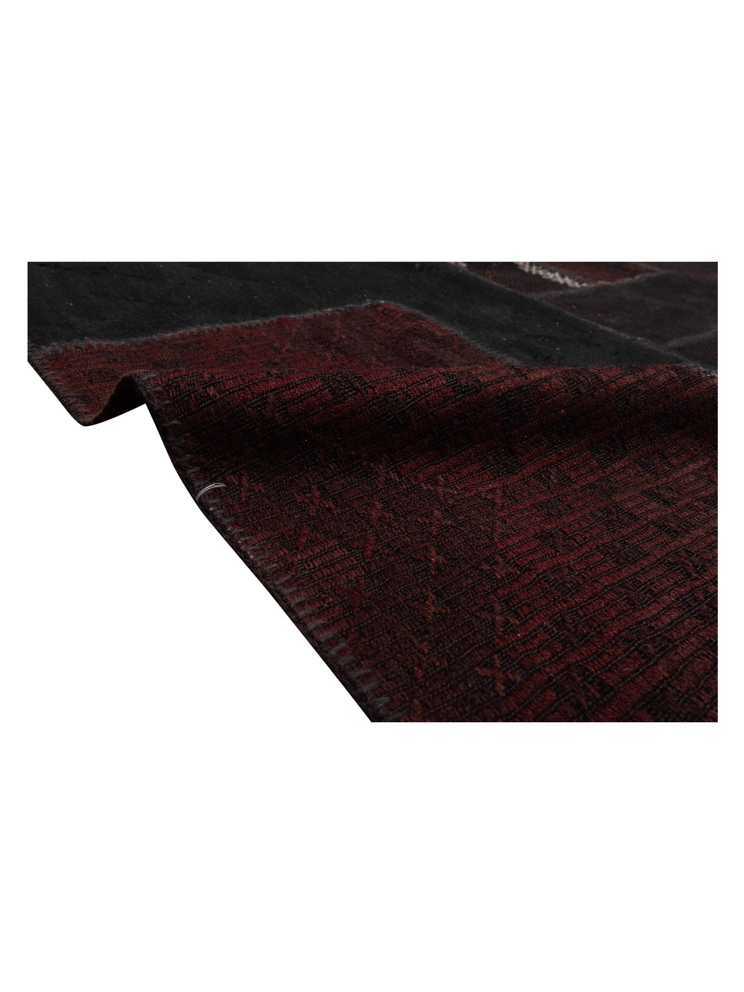 Patchwork Black 9.10x13.1 Hand Knotted Rug