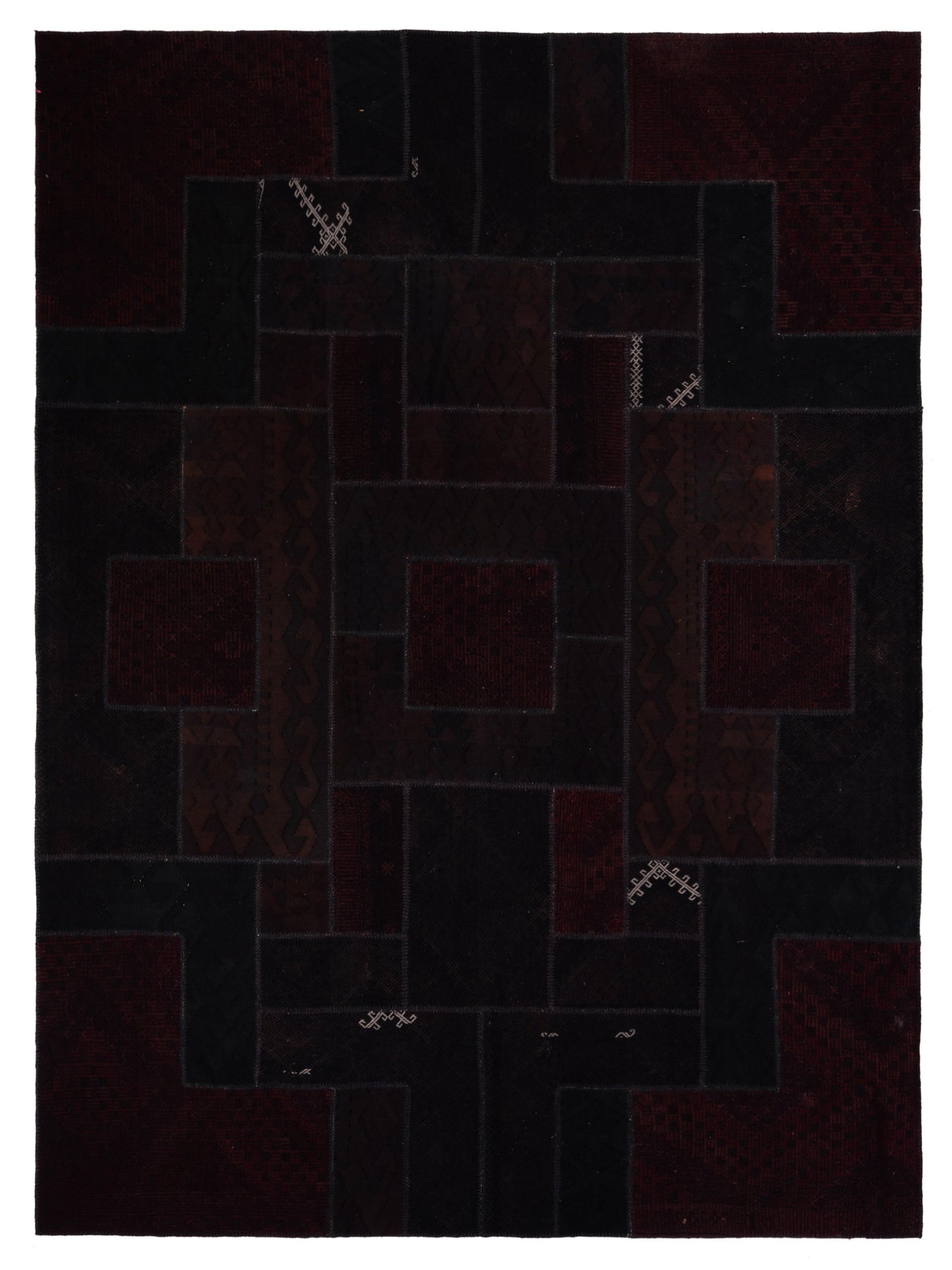 Pasha Turkish Vestige Patchwork  Black  Contemporary