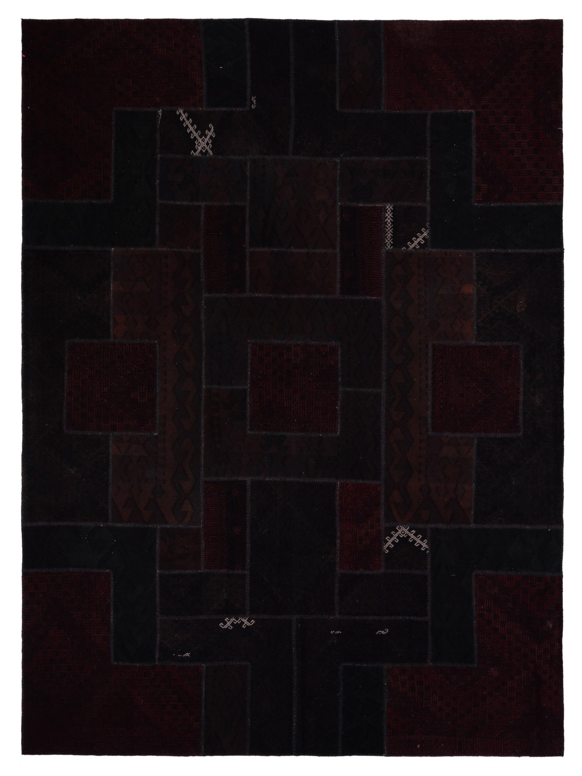 Pasha Turkish Vestige Patchwork  Black  Contemporary