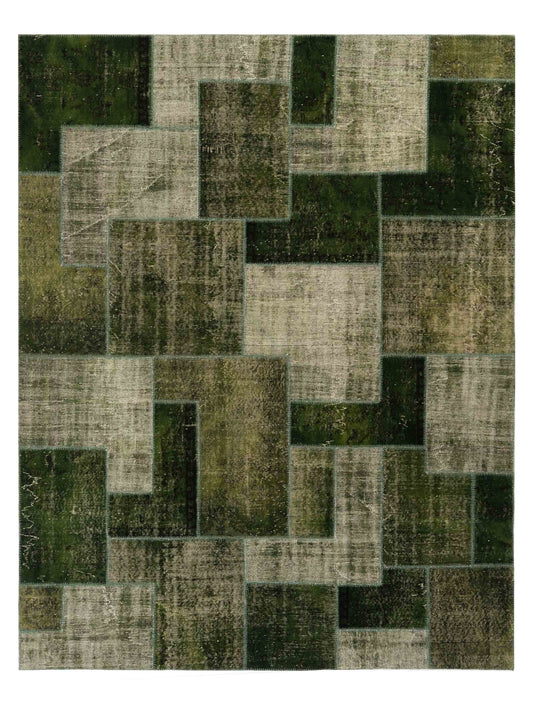 Pasha Turkish Vestige Patchwork  Green  Contemporary