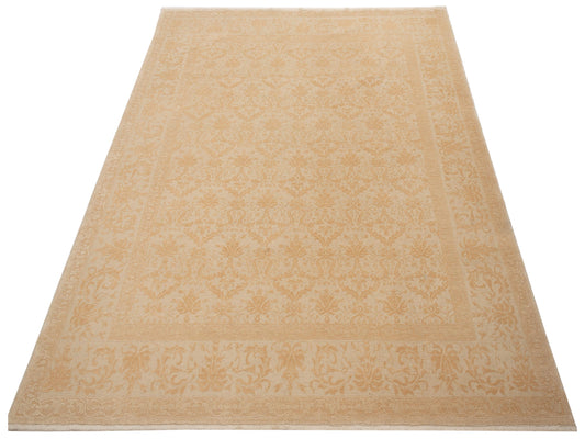 Defnera Beige Gold 8.2x9.10 Hand Knotted Rug
