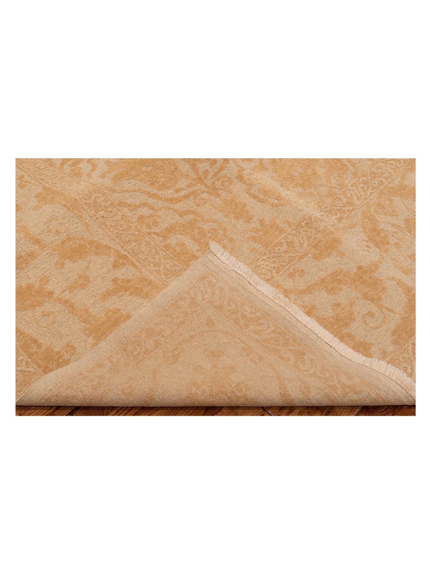 Defnera Cream Gold 9.3x11.11 Hand Knotted Rug