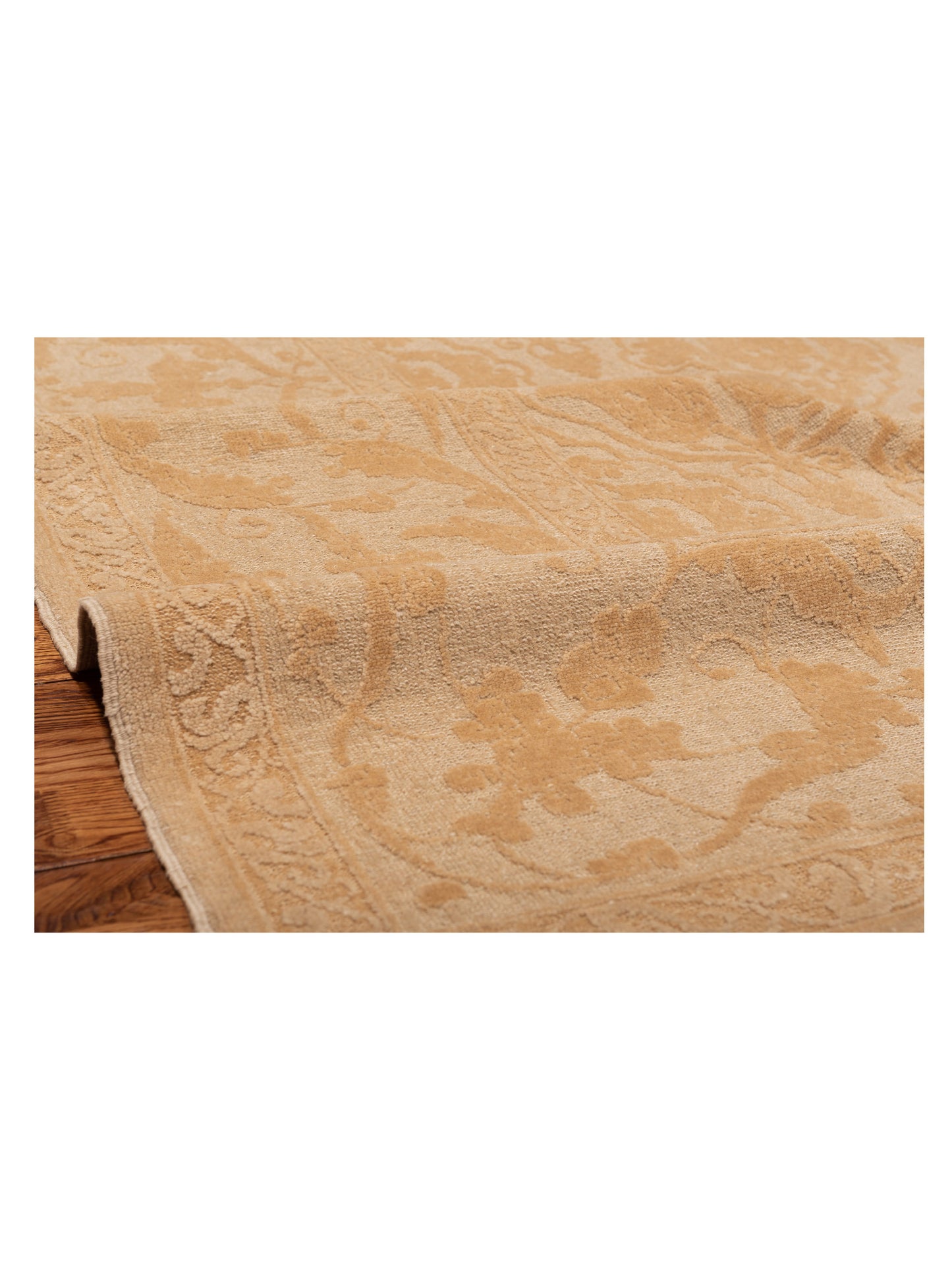 Defnera Cream Gold 9.3x11.11 Hand Knotted Rug