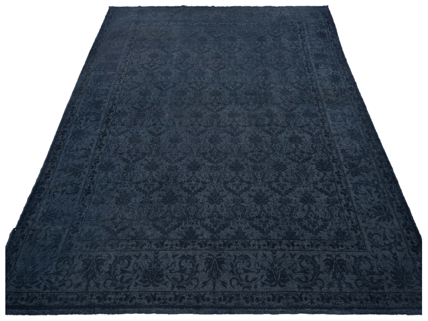 Defnera Dark Gray 9.2x11.10 Hand Knotted Rug