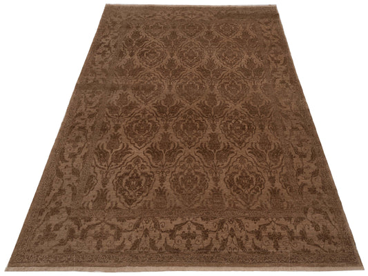Defnera Brown Dark Brown 8.3x9.1 Hand Knotted Rug