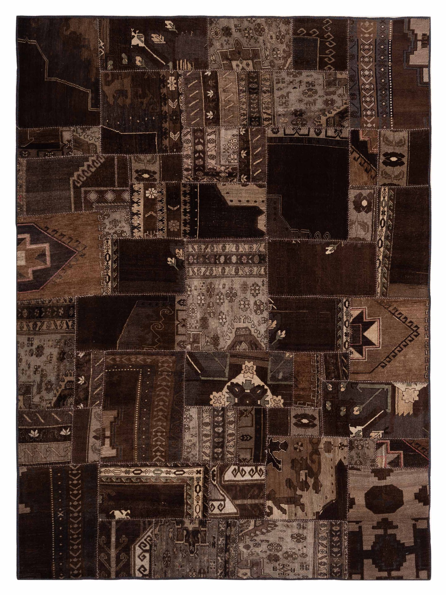 Pasha Turkish Vestige Patchwork  Brown  Contemporary