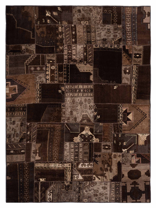 Pasha Turkish Vestige Patchwork  Brown  Contemporary