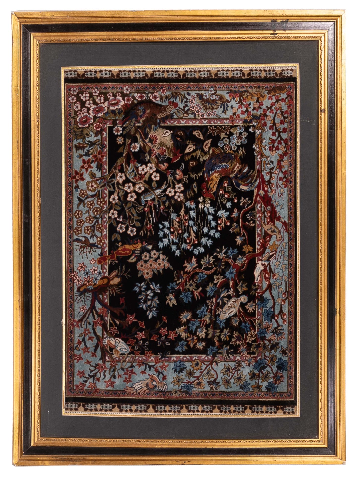 Pasha Pure Silk  Black Blue Traditional