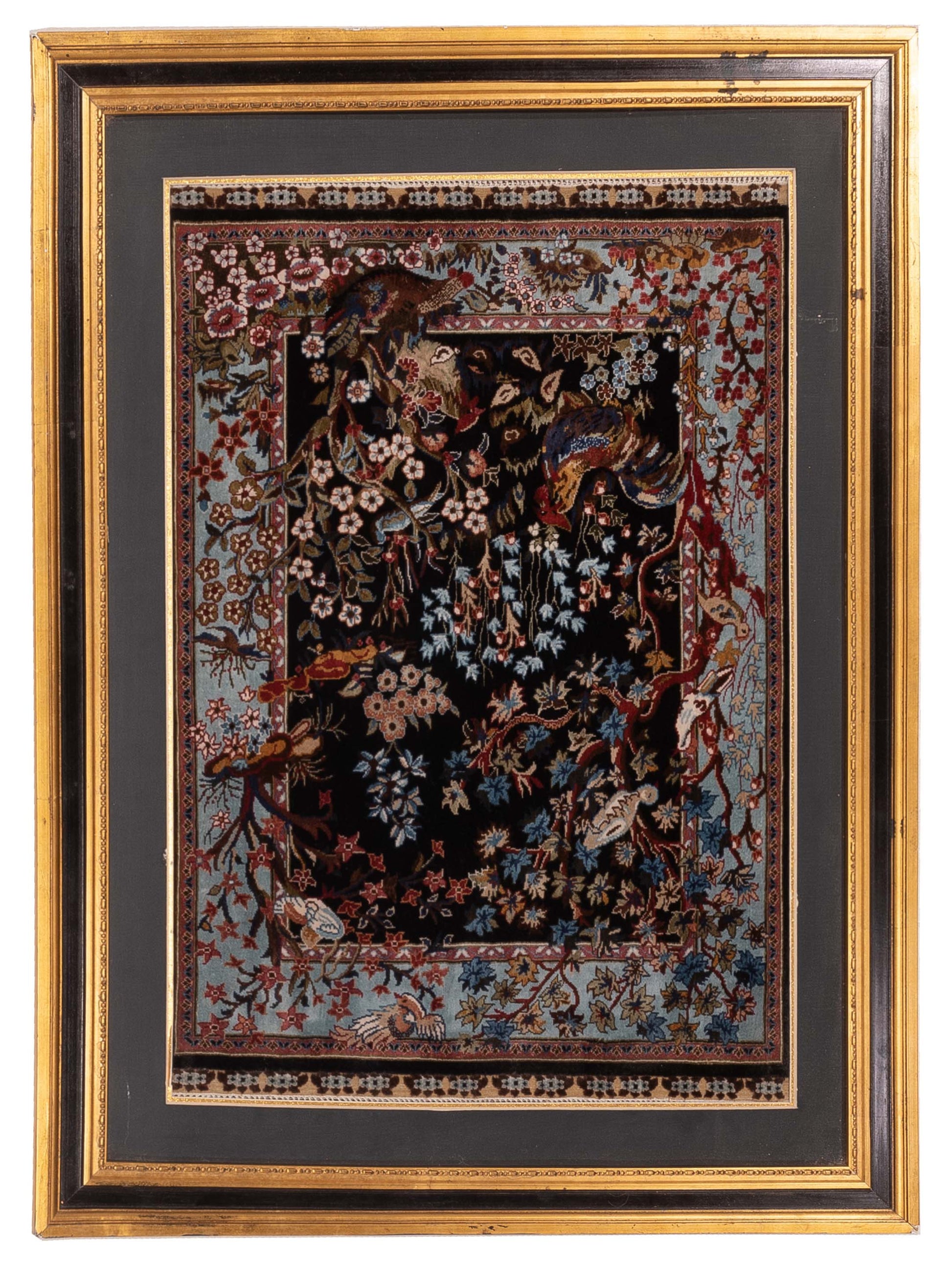 Pasha Pure Silk  Black Blue Traditional