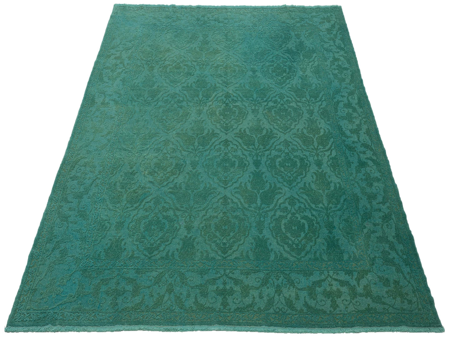 Rechromia Turquoise Turquoise 8.4x9.8 Hand Knotted Rug