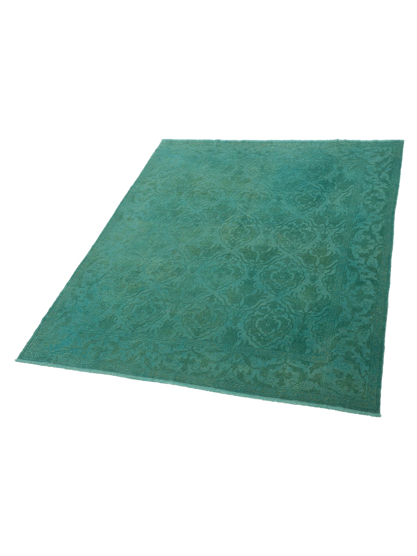 Rechromia Turquoise Turquoise 8.4x9.8 Hand Knotted Rug