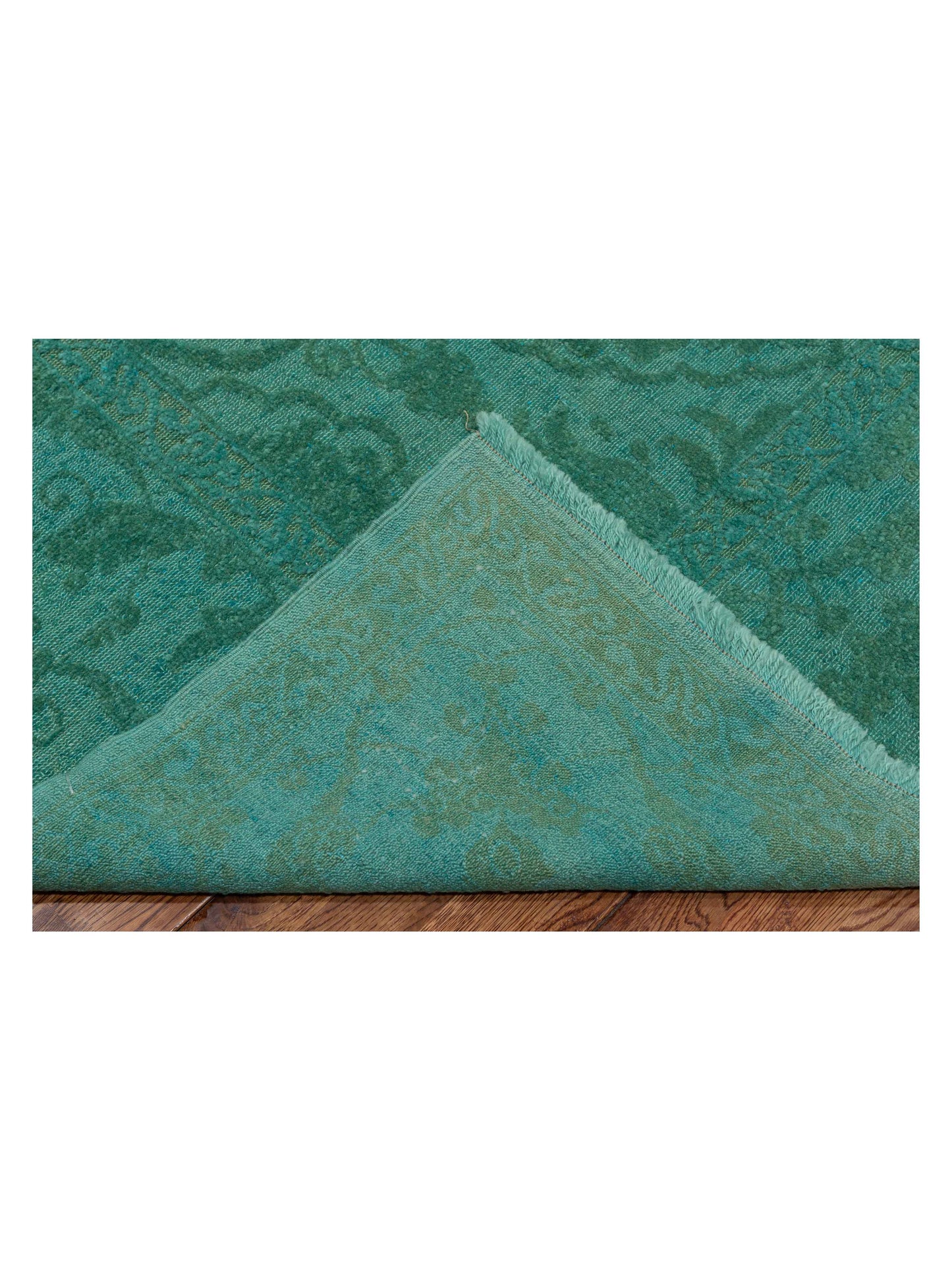 Rechromia Turquoise Turquoise 8.4x9.8 Hand Knotted Rug