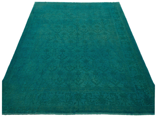 Rechromia Turquoise Dark Turquoise 9.6x11.5 Hand Knotted Rug