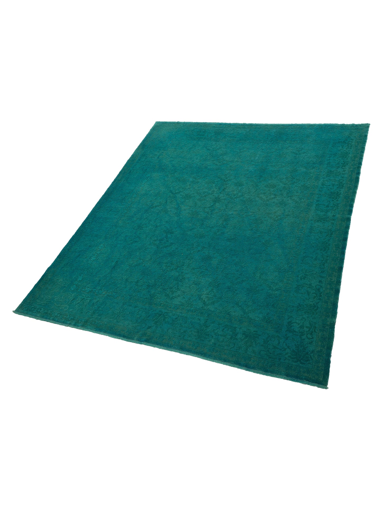 Rechromia Turquoise Dark Turquoise 9.6x11.5 Hand Knotted Rug