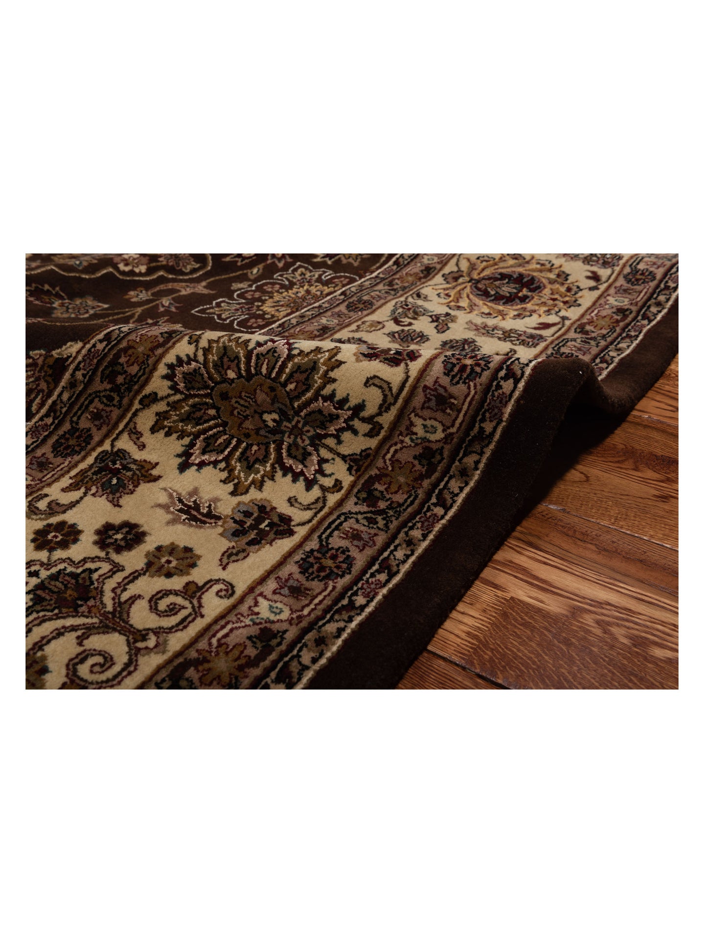 Sansira Dark Brown Ivory 9.1x11.11 Hand Knotted Rug