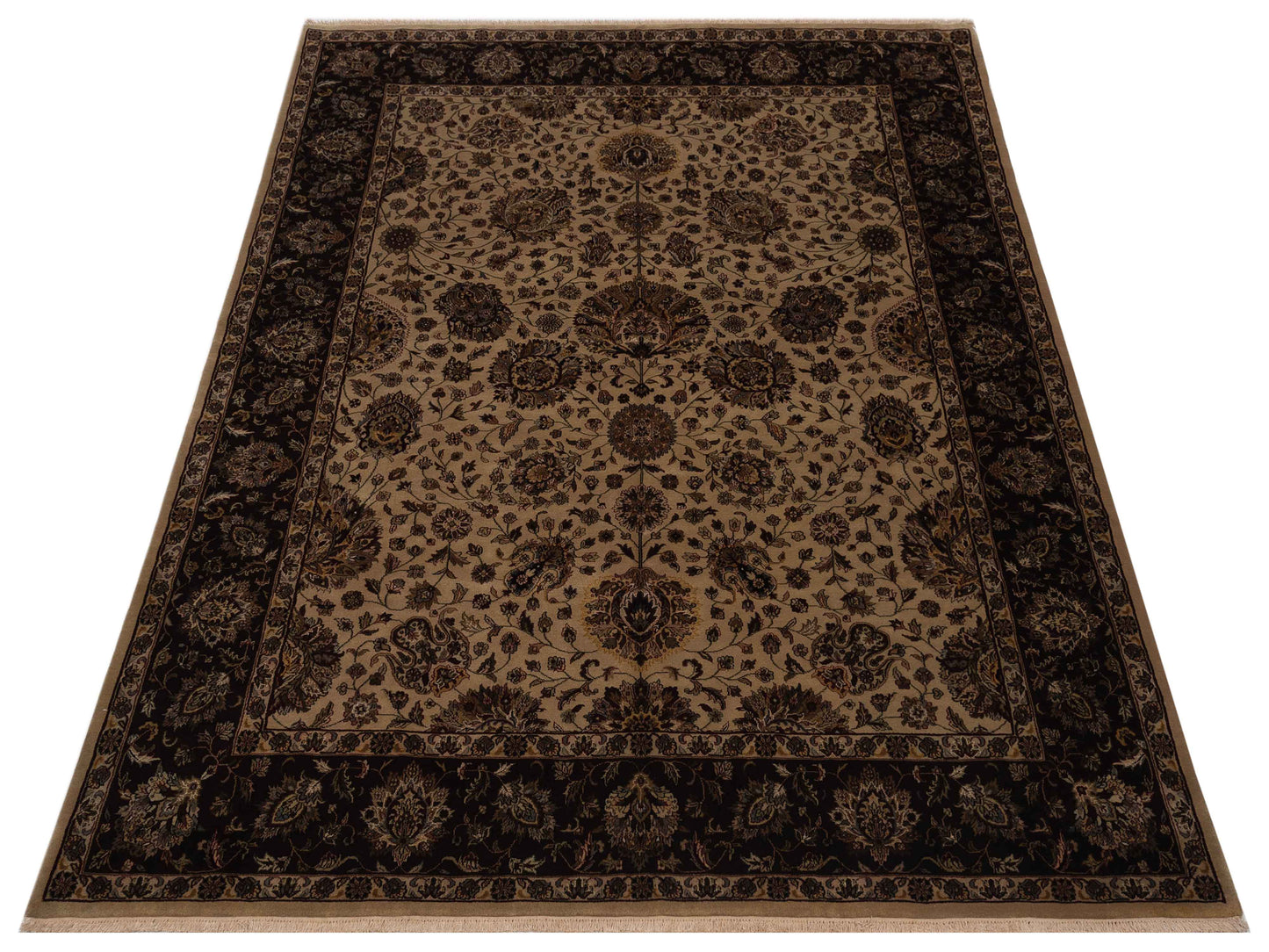 Sansira Beige Brown 8x10.1 Hand Knotted Rug