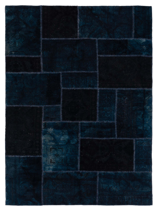 Pasha Turkish Vestige Patchwork  Blue Black Contemporary